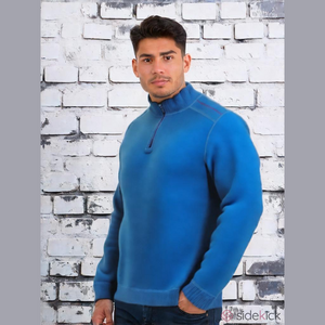 Tommy Bahama Quarter Zip Pullover Reversible Sweater Top XL Blue Black